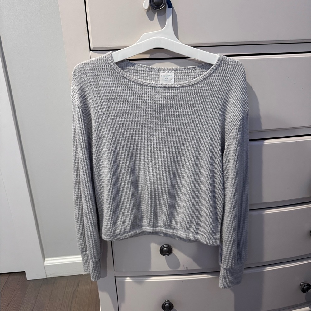 Abercrombie Kids Gray Waffle knit cropped Sweater